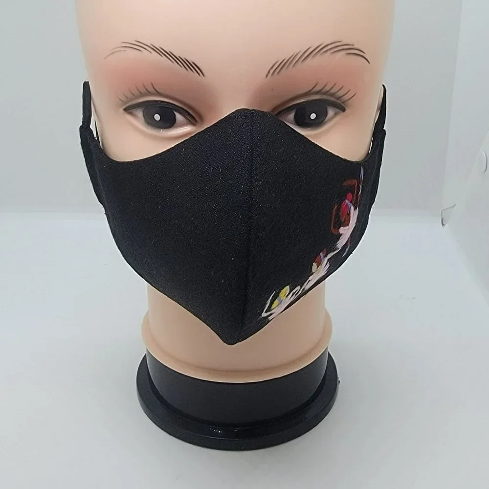 New Face cover ear loop black Mask Women's Embroidered handmade ballet dancers